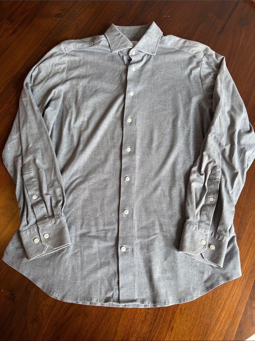 Emanuel berg Men's Grey Long-Sleeve Button-Up Shirt 16’ M/L
